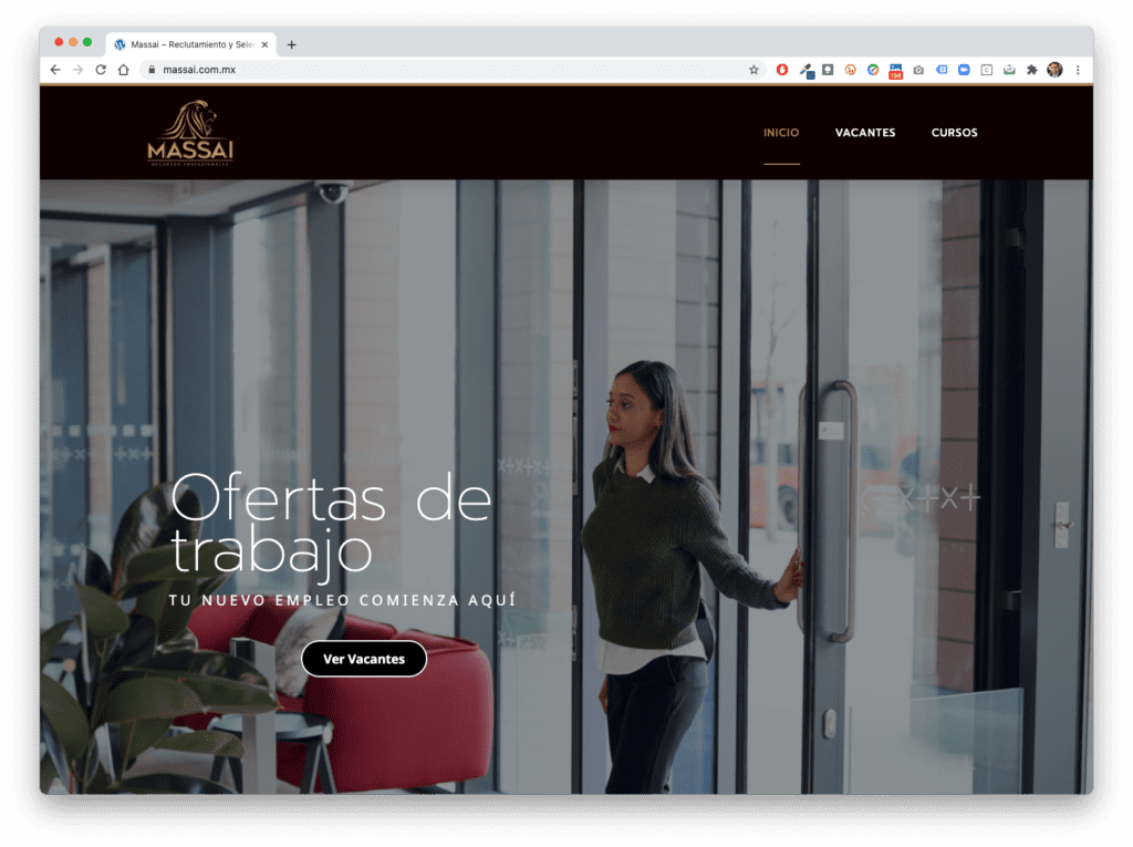 Proyecto sitio web massai.com.mx