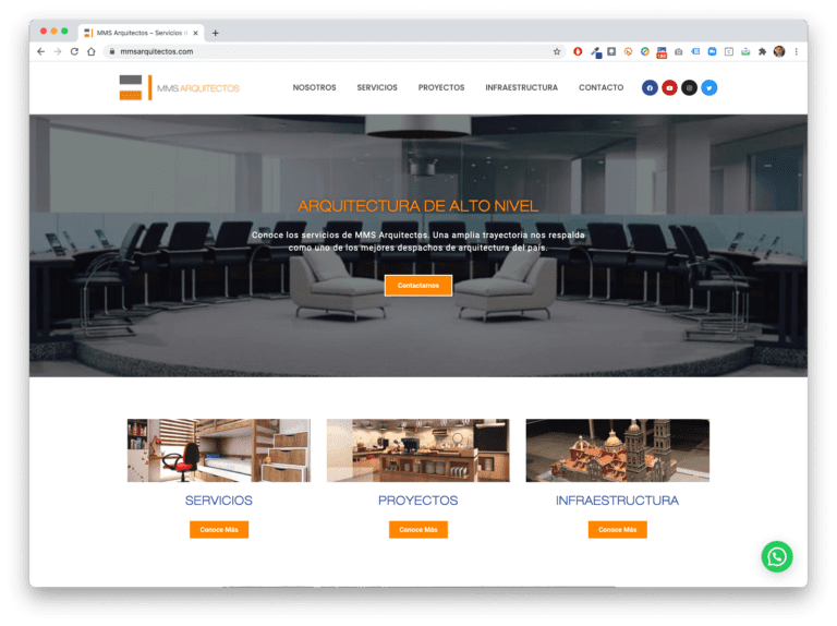 Proyecto sitio web mmsarquitectos.com