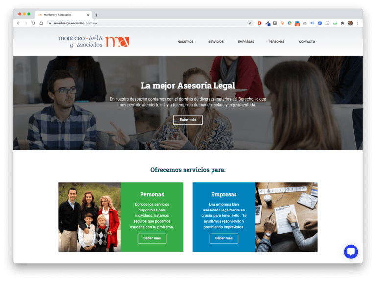 Proyecto sitio web monteroyasociados.com.mx