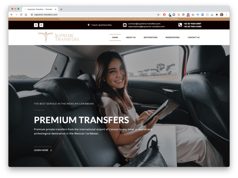 Proyecto sitio web supreme-transfers.com