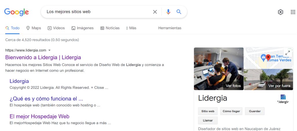 Impulsa tu negocio usando Google Ads 2 Búsqueda en Google "Lidergia"