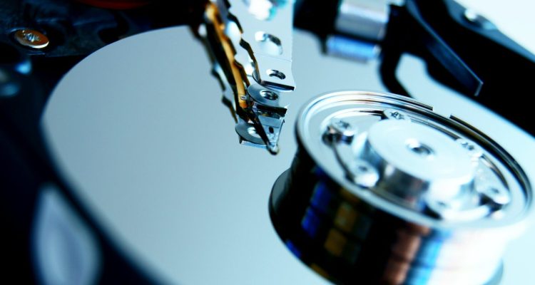 close up of hard disk .